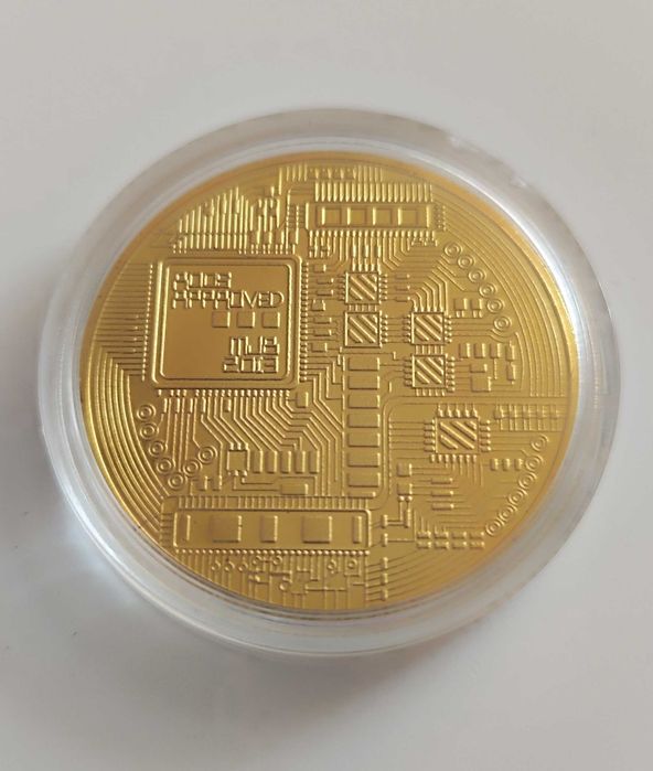 Монета Bitcoin в боксі Біткоїн Биткоин Сувенір
