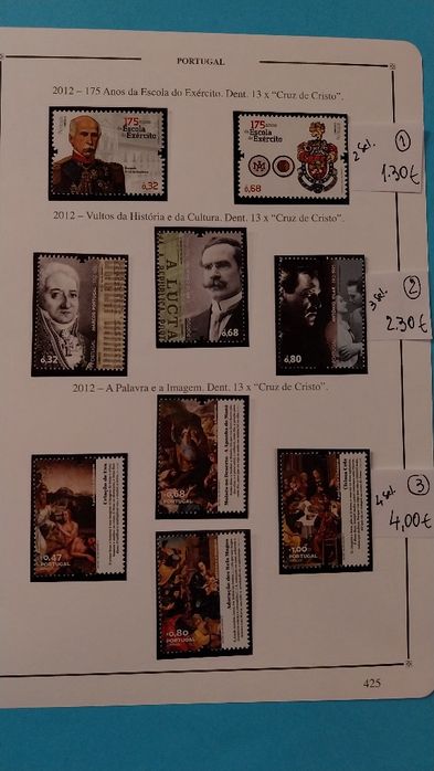 Selos de Portugal Novos c/ goma- 2012- Ref. 1- 26/11