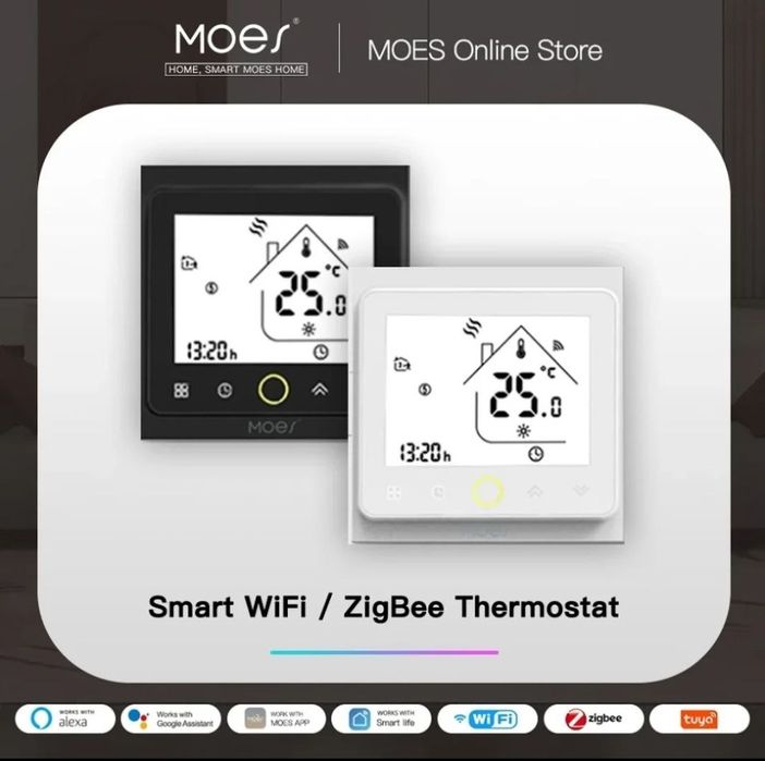 Умный термостат MOES с Wi-Fi, терморегулятор для электрического т.п.