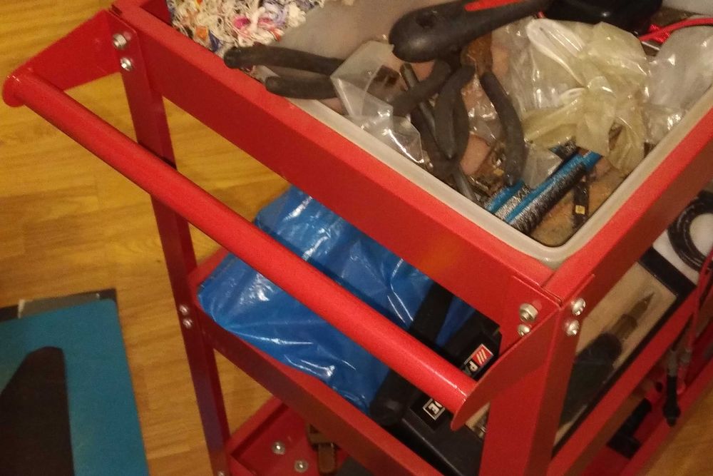 Carrinho ferramentas 3 prateleiras níveis trolley apoio oficina