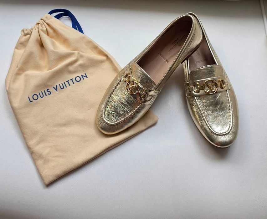 Louis Vuitton złote mokasyny roz 41