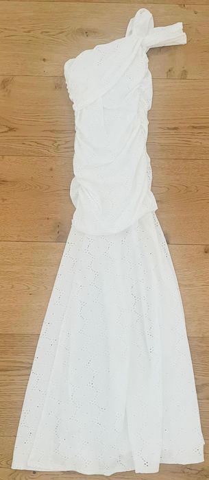 Vestido comprido lindo branco tamanho S/M bordado inglês