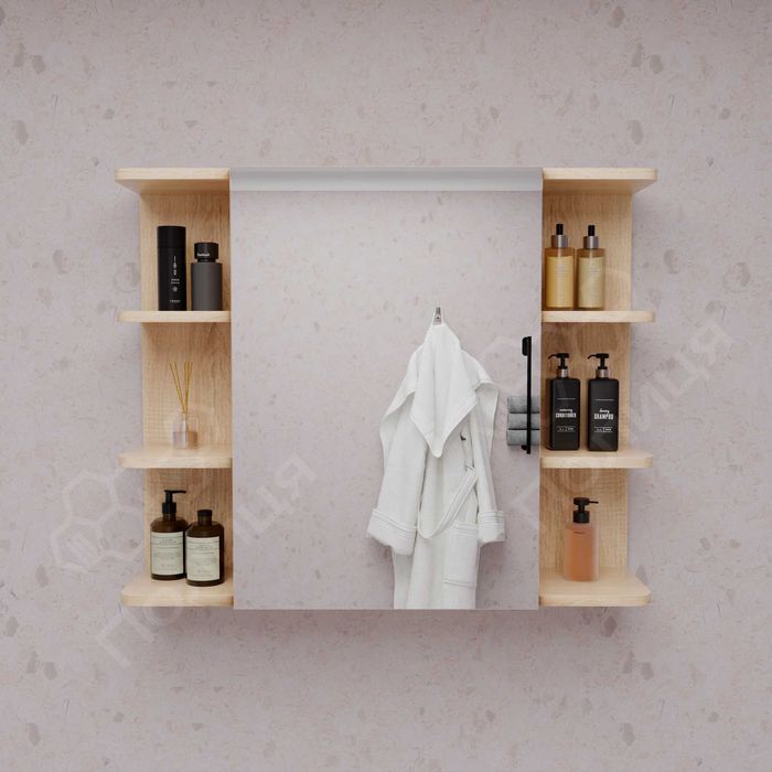 Шафка з дзеркалом шкафчик полиця навісна у ванну або кімнату