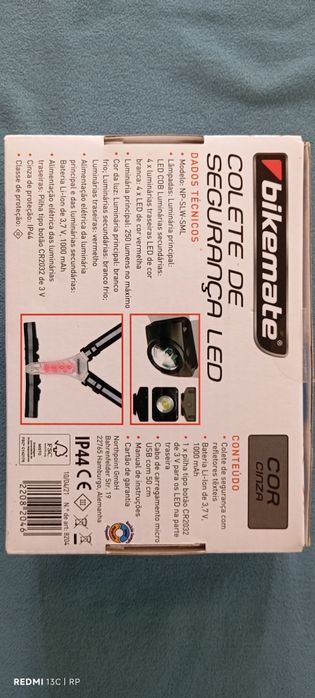 Colete caminhada/bicicleta/moto LED's