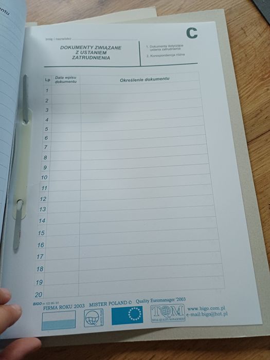 Nowe 4szt Teczki na akta osobowe