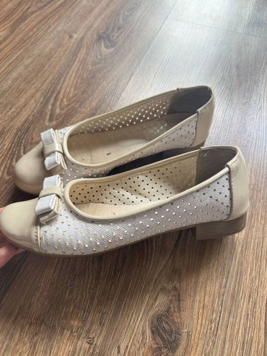 Beżowe baleriny damskie rozmiar 36 37 Deichmann