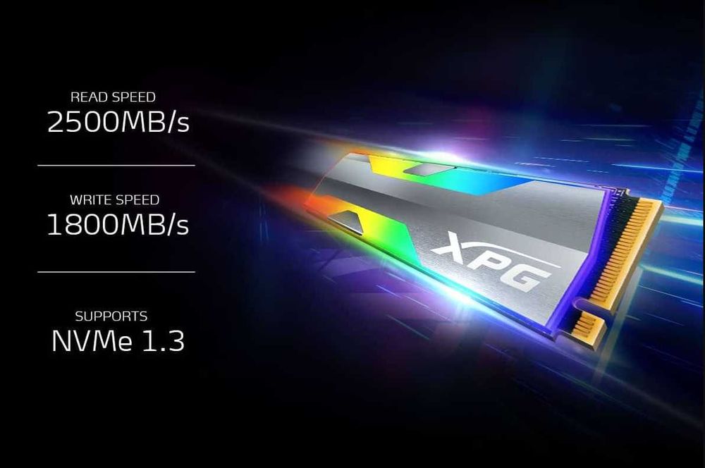 SSD диск rgb adata XPG SPECTRIX S20G 1TB M.2 nvme PCIe 3.0 x4 3D NAND