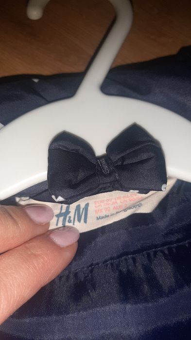 Kurtka wiosenna 92 H&M granatowa kurteczka pikowana