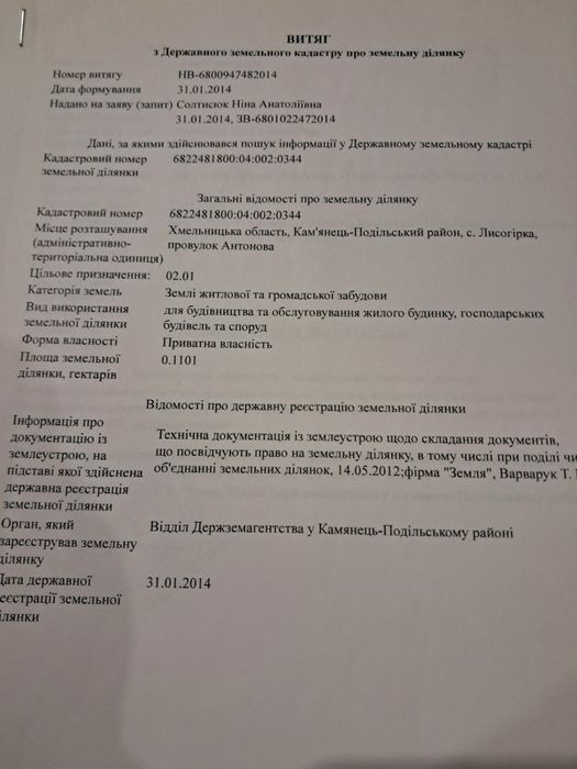 Продам земельну ділянку