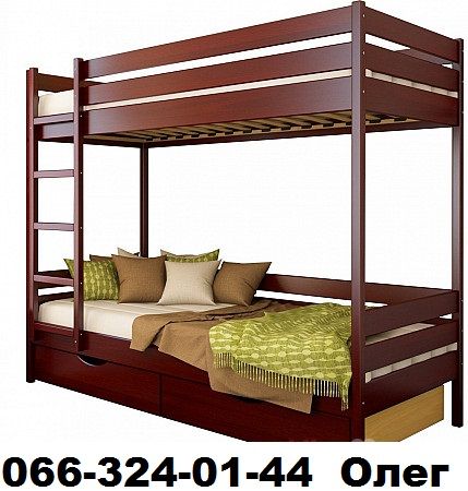 Ліжко двоярусне з дерева, кровать двоповерхова Ліза дерево, Нота