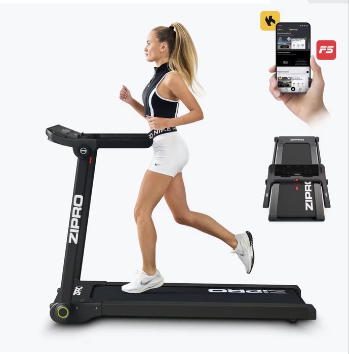 Passadeira de corrida Zipro Pacto 125 x 45 cm 16 km/h FitShow Kinomap Bluetooth
