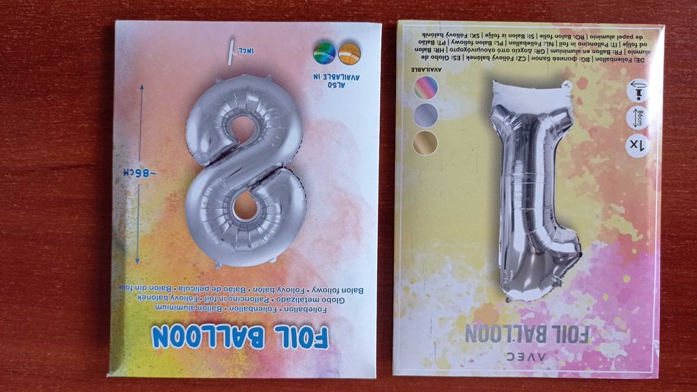 Dmuchane cyfry 18 na urodziny, balony
