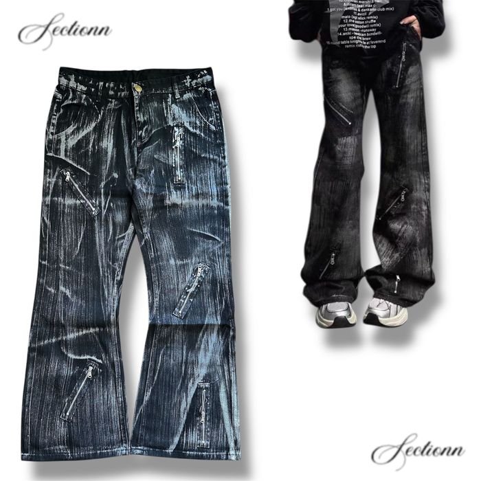 Flared zip jaded London Rick Owens type jeans джинси фларед кльош клеш