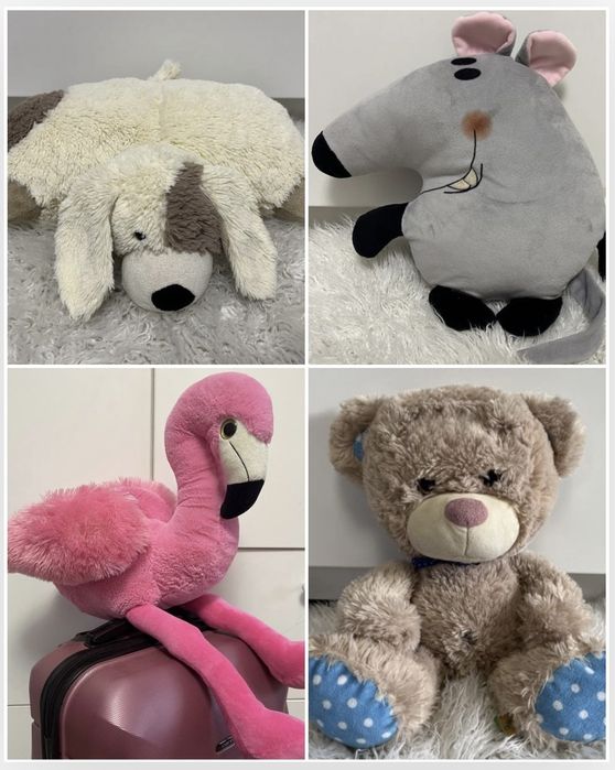 Детская мягкая игрушка подушка мишка