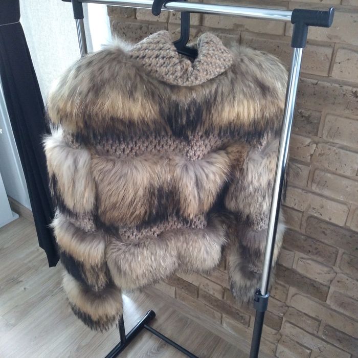 Futro naturalne jenot, kurtka luksusowa promocja