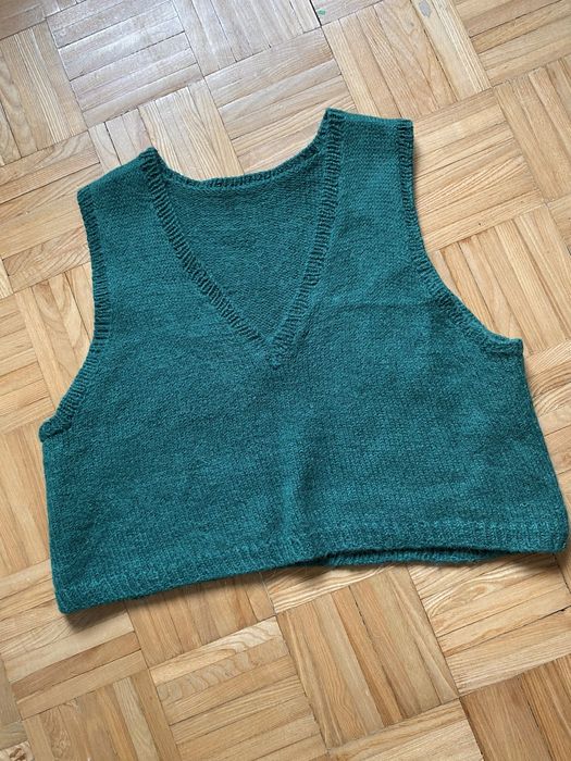 Wełniana kamizelka handmade oversize scandi wełna wool