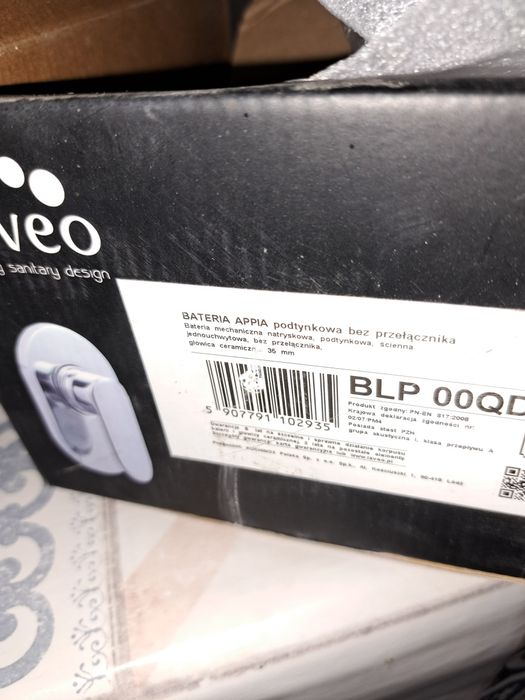 Bateria podtynkowa beż przełącznika BLP 00QD