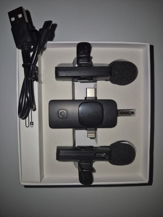 Бездротова подвійна петлична мікрофонна система 3-в-1