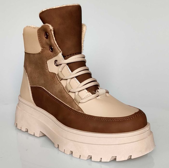 ŚNIEGOWCE TRAPERY Botki sportowe BEŻOWE brązowe 36 - 41