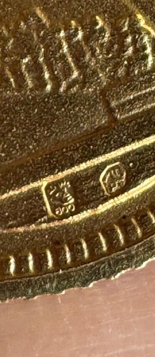 Moeda de ouro 1 euro ano 1996