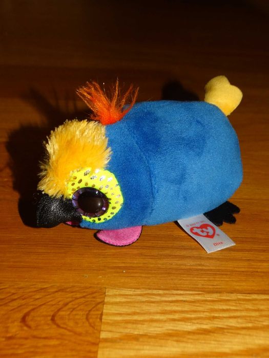 Maskotka pluszak PAPUGA piękne brokatowe oczy TY 12 cm