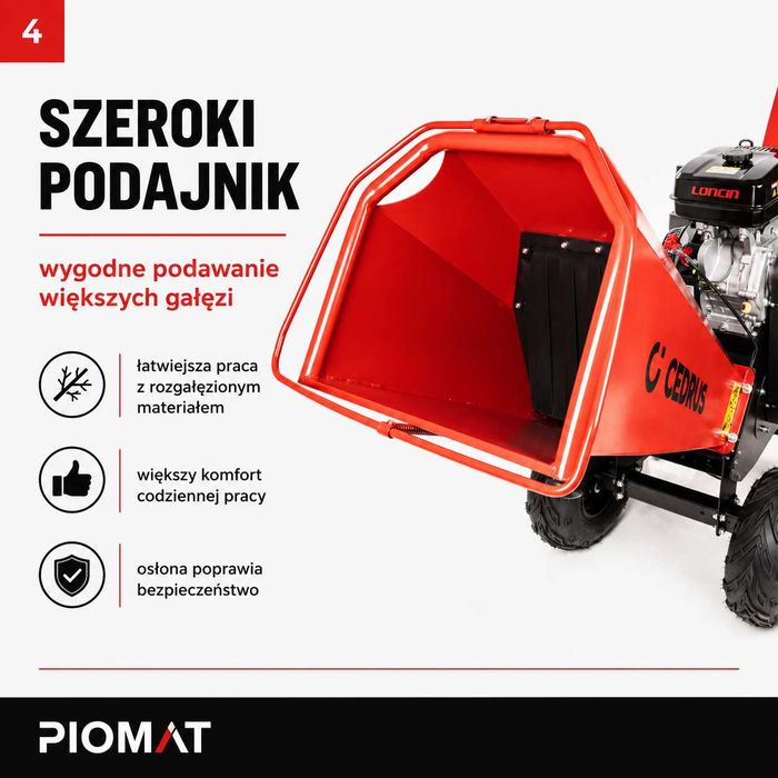 Cedrus RB03 Rozdrabniacz spalinowy do gałęzi 12 cm Loncin 9 kW