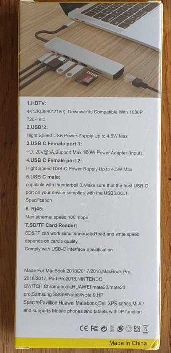 Хаб для планшетів, ноутбуків, смартфонів з HDMI