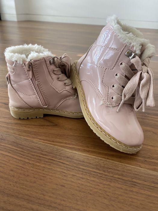 Botas criança verniz rosa