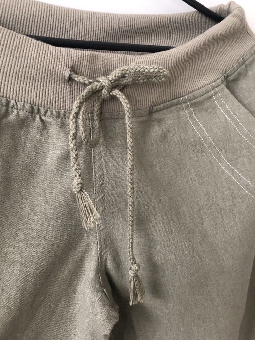 Spodnie khaki len z bawełną XL