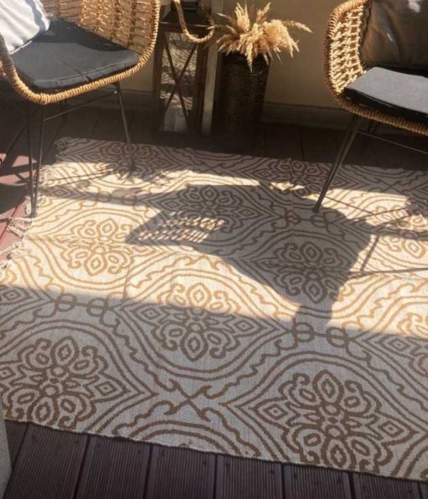 Dywan na taras balkon duży 180x120 cm dywanik zewnętrzny wewnętrzny