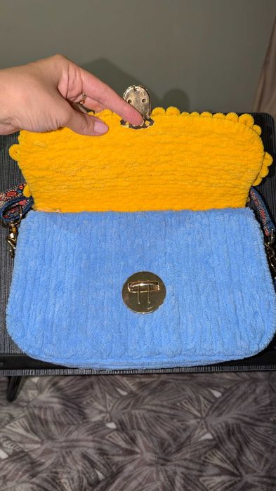 Pluszowa torba, dzianinowa.