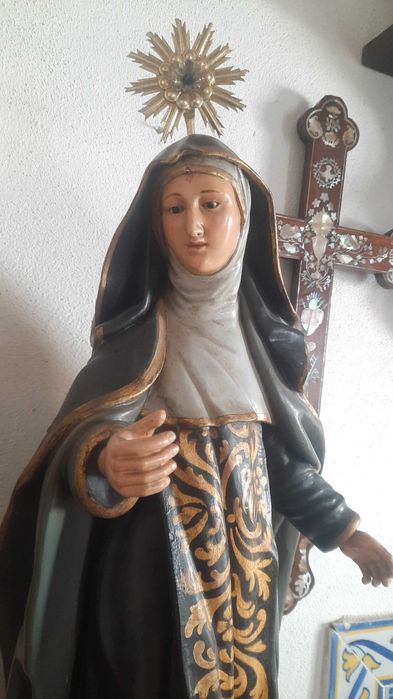 Santa Teresa de Avila em madeira do séc XIX