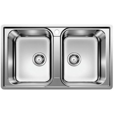 Zlewozmywak dwukomorowy Blanco Lemis 8-IF stalowy 86x50cm NOWY!!!
