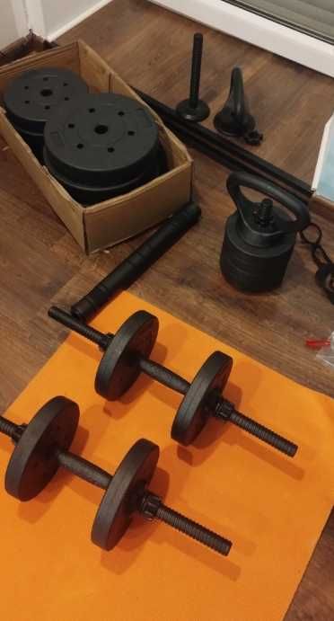 Nowe Hantle Regulowane 40kg Zestaw Hantli 2x20kg Gryf Kettle+Sztanga