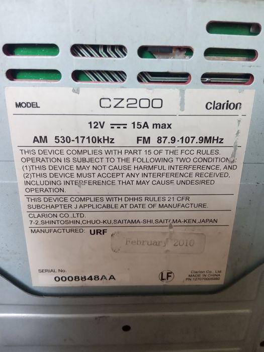 Clarion CZ-200 мультимедіа