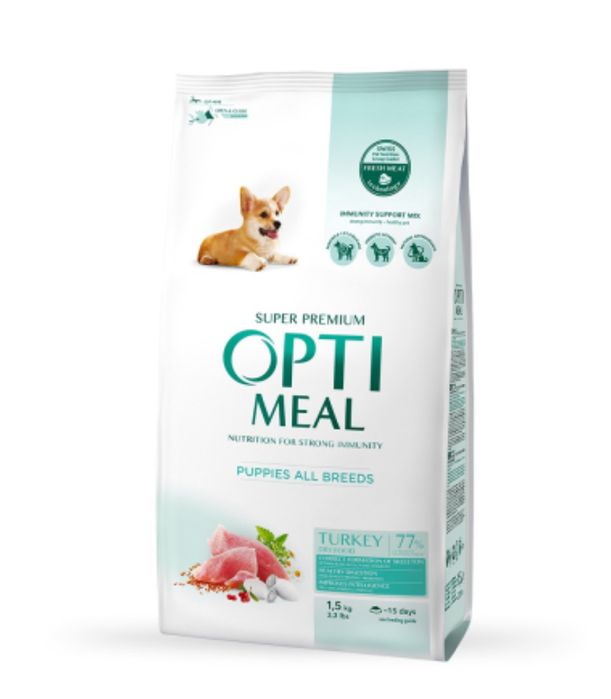 Корм для цуценят усіх порід з індичкою отиміл 20 кг