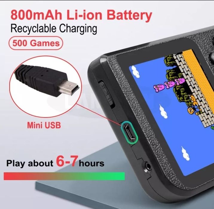 Consola para criança com 168 jogos  divertidos e bateria recarregável