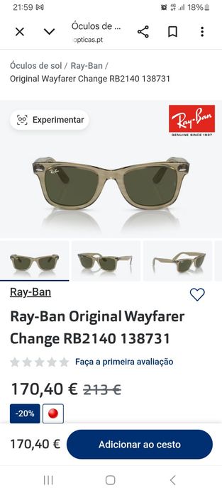 Ray Ban Wayfarer Change RB2140 138731 ( ORIGINAL)