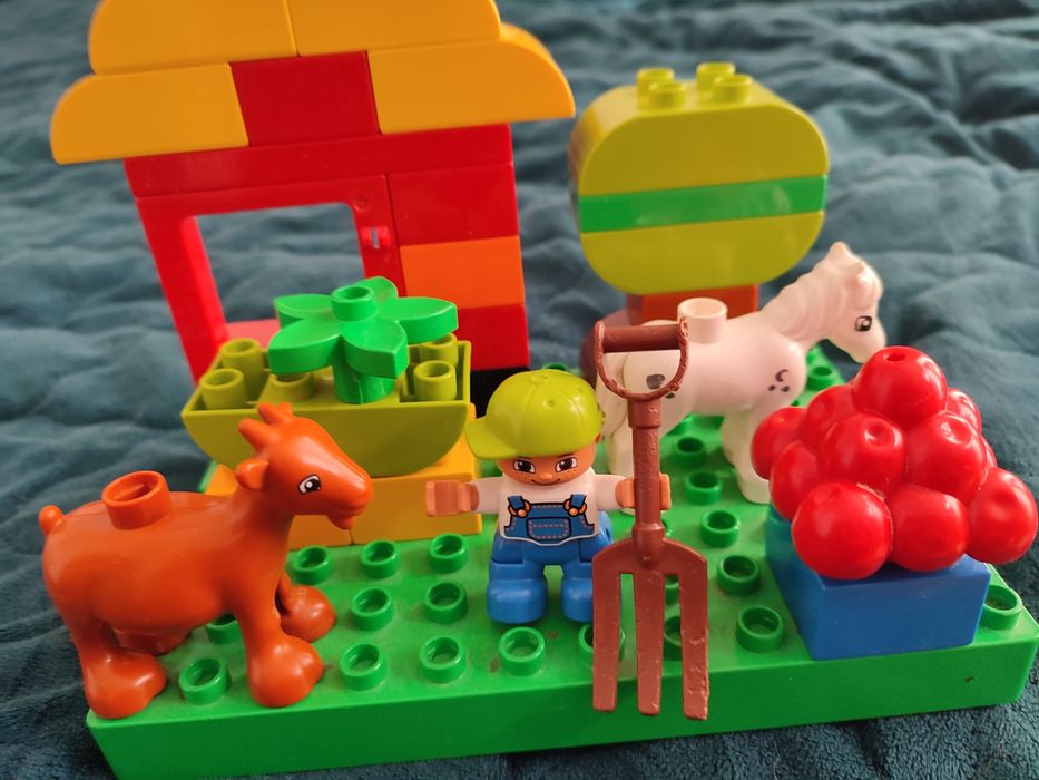 LEGO Duplo oryginalne rolnik, koń, koza, dom z pozostałymi klockami