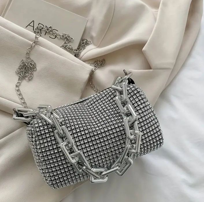 TOREBKA kopertówka Wizytowa - Srebrna