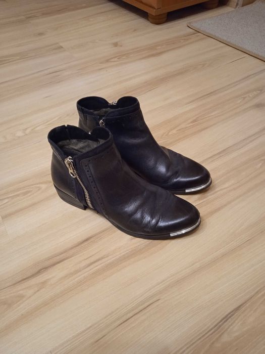 Botki, buty damskie, skóra, Caprice