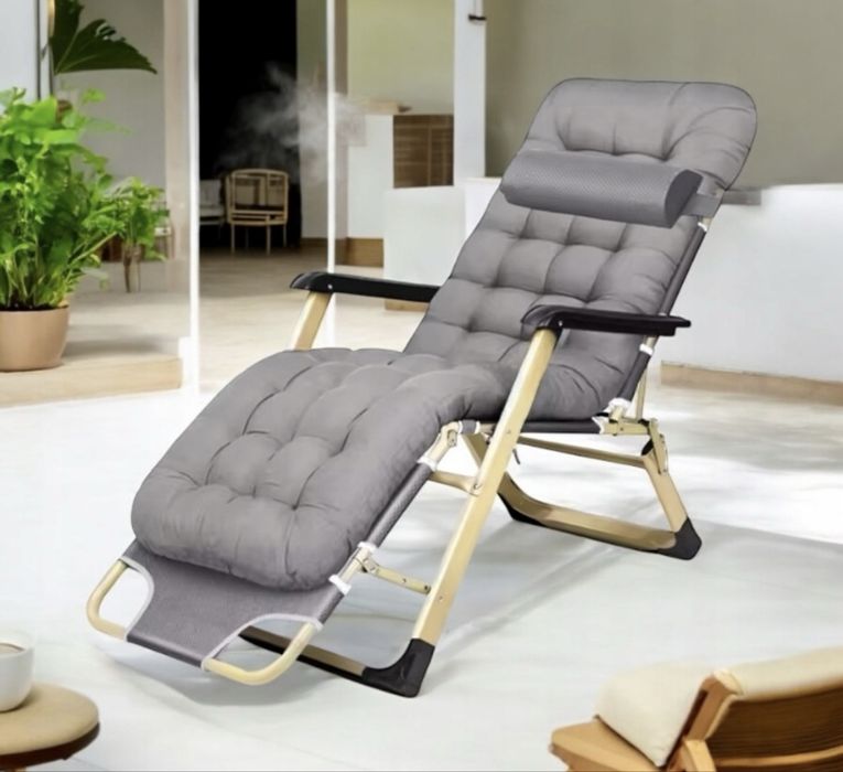 Leżak ogrodowy plażowy zestaw poduszka mocny kolory