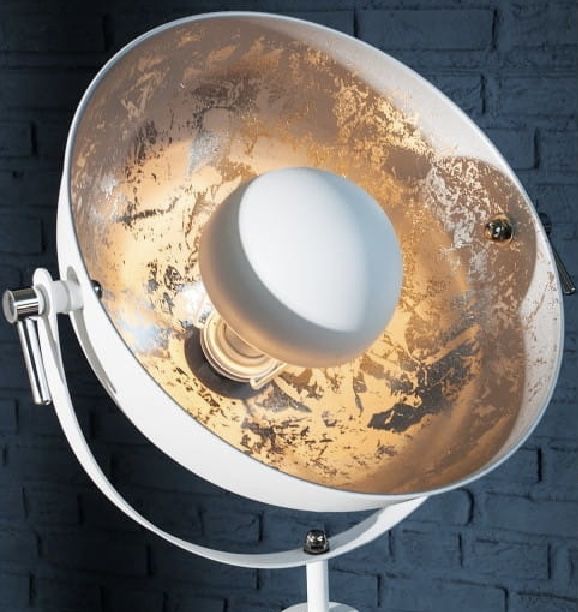 Lampa podłogowa Studio IV biało-srebrna,
