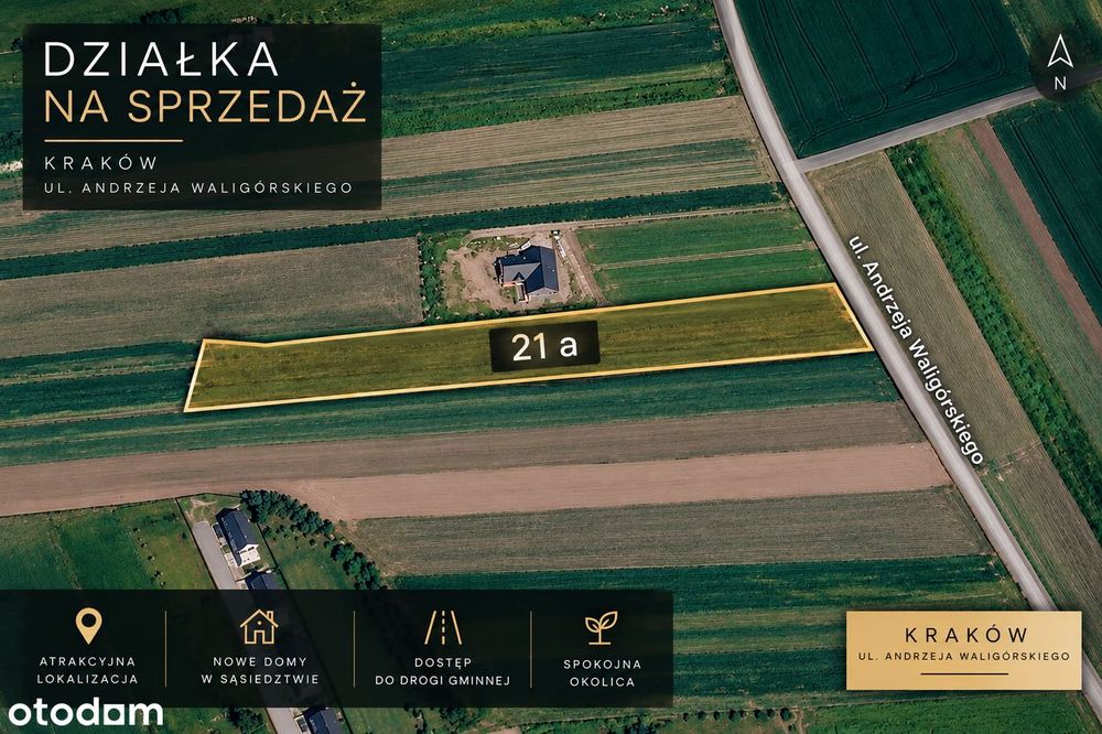 Działka budowlana  w Nowej Hucie, 2100 m²