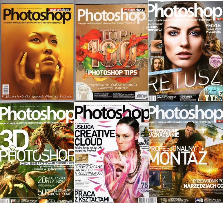 Photoshop Master Class + Pro Zestaw 6 Numerów z rocznika 2013, 2014
