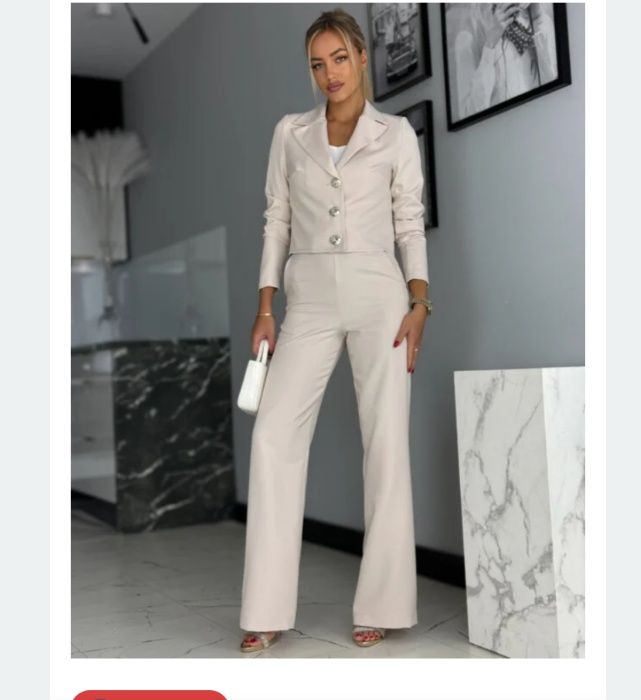 Elegancki garnitur damski,komplet z spodniami,komunia , chrzciny, świę