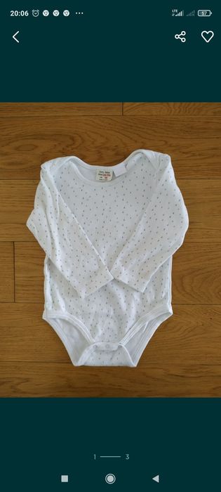 4 sztuki 92 ZARA białe body z długim rękawem puzzle
