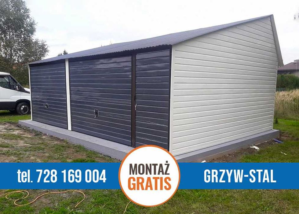 Garaż Blaszany /Wiata Blaszana / Magazyn / Konstrukcja - GRZYWSTAL