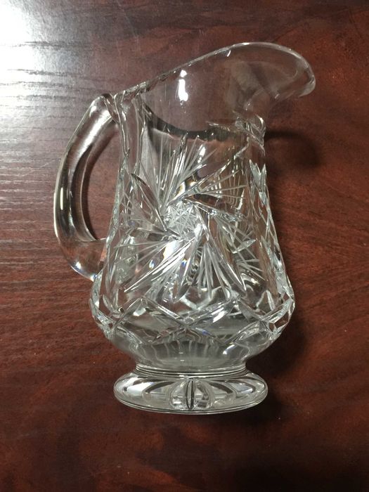 Кришталевий вінтажний глечик,кувшин,молочник