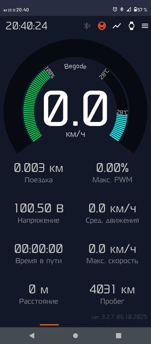 GotWay MsuperX (MSX) 1230 Wh (100V) V2, пробег: 4031 км.
